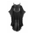 thumbnail image 1 of Plus Size Women's Halloween Gothic Witch Dress Renaissance Medieval Vampire Mesh Outfit Butterfly Sleeve Off Shoulder Cosplay Dress, 1 of 5