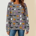 thumbnail image 1 of Plus Size Women's Halloween Graphic Crew Neck Sweatshirt Long Sleeve Comfortable, 1 of 6