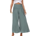 thumbnail image 1 of Plus Size Women's High Waist Linen Wide Leg Capri Pants - Breathable Fabric, Relaxed Fit, Petite to Plus - S-XXL for Spring/Fall, 1 of 5