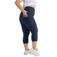 thumbnail image 1 of Plus Size Women's High Waisted Capri Leggings with Pockets Stretchy Yoga Pants, 1 of 7