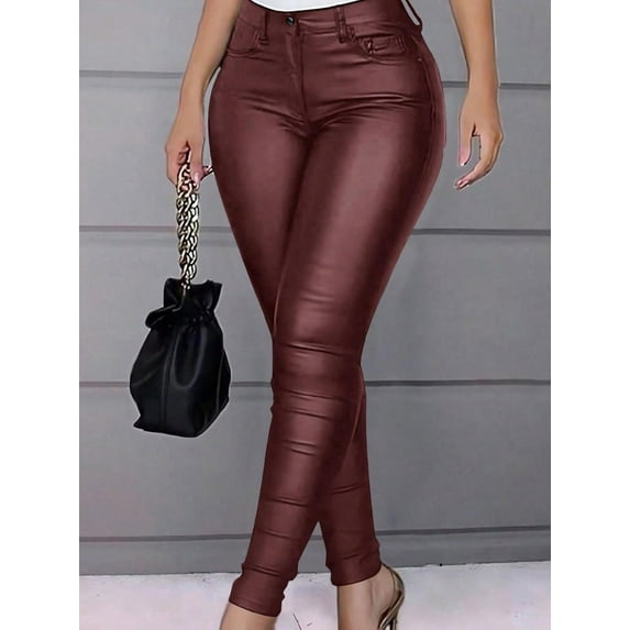 Plus Size Women's High Waisted Stretch Thermal Skinny Pants