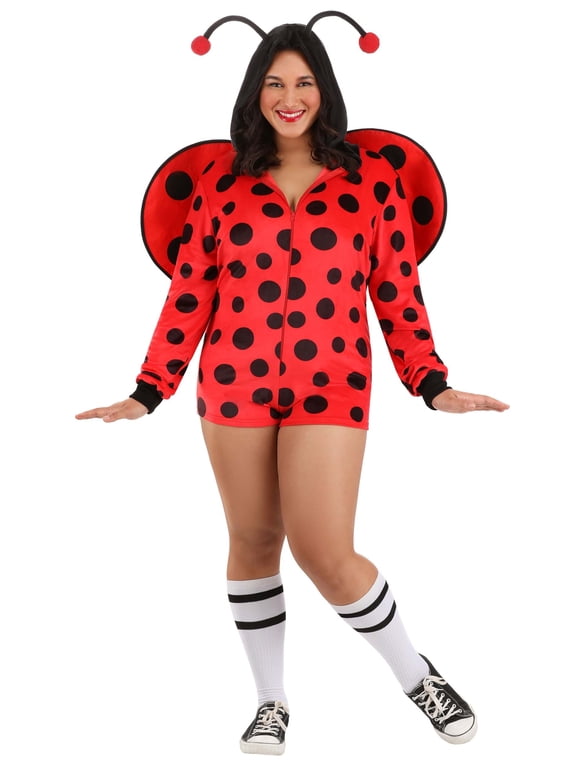 Plus Size Women's Ladybug Costume Romper