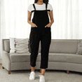 thumbnail image 1 of Plus Size Women's Literary Cotton Linen Overalls Casual Long Pants, Jumpsuit, 1 of 1