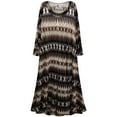 thumbnail image 1 of Plus Size Women’s Long Sleeve Sleepwear with Long Pants Soft Loungewear Geo Sand Dune Print Pajama Set Tall XL 1x, 1 of 4