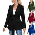 thumbnail image 1 of Plus Size Women's Long Sleeve Solid Color Button Up Pocket Casual Jacket Outerwear Comfy Lightweight Versatile Work Office Daily Wear | CSEONE,Green 2XL, 1 of 9