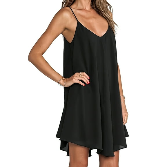 Plus Size Women's Loose Backless Slip Cross Fashion Dress