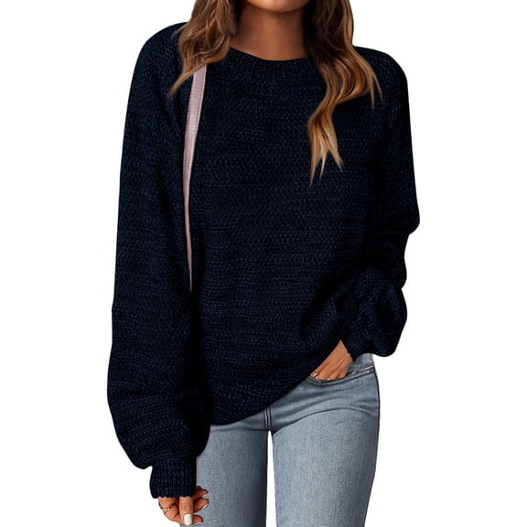 Plus Size Women’s Loose Fit Bow Tie Shirt, Soft Polyester Long Sleeve Blouse, Casual Chic Top Navy