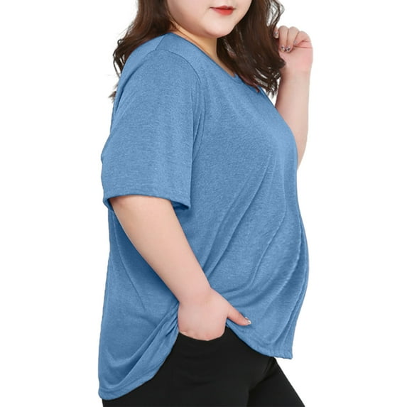 Plus Size Women's Maternity T-Shirt Stretch Short Sleeve Pregnancy Top Summer Crew Neck Casual Loose Tops