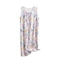 thumbnail image 1 of Plus Size Women's Nightgown Size XL-6X Sleeveless Crewneck Pleated Pullover Sleepshirts Ladies Cute Floral Printed Sleepwear Pajamas Dresses, 1 of 2