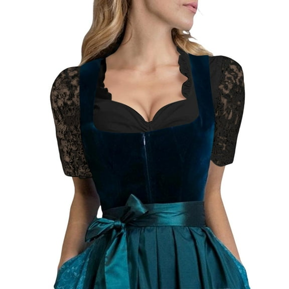 Plus Size Women's Oktoberfest Dress Skirt Top Comfortable Fashionable Design for Festivals and Celebrations Women's Crew Neck Shirt Basic Short Sleeves Summer T Shirt Tops