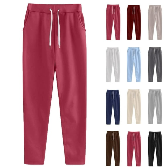 Plus Size Women's Pants Athletic Sweat Pants Casual Solid Comfortable Pant Elastic Waist Long Pants Yoga Pants Pilates Gym Training Workout All Season Sport Pants