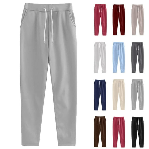 Plus Size Women's Pants Athletic Sweat Pants Casual Solid Comfortable Pant Elastic Waist Long Pants Yoga Pants Pilates Gym Training Workout All Season Sport Pants