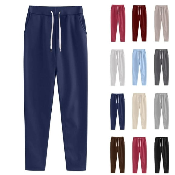 Plus Size Women's Pants Athletic Sweat Pants Casual Solid Comfortable Pant Elastic Waist Long Pants Yoga Pants Pilates Gym Training Workout All Season Sport Pants