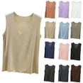 thumbnail image 1 of Plus Size Women's Regular Fit Sleeveless V Neck Solid Color Tank Tops Soft Lightweight Comfy Casual Daily Wear Summer Outfits | CSEONE,Black 2XL, 1 of 6