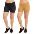 thumbnail image 1 of Plus Size Women's Ribbed Waistband 12" Biker Workout Running Seamless Shorts, 1 of 3