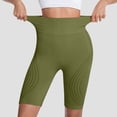thumbnail image 1 of Plus Size Women's Seamless Hip Lifting Fitness Shorts,High Waisted Tummy Control Compression Yoga Shorts with Textured Design,Peach Butt Gym Workout Shorts Army Green XXXXL, 1 of 4