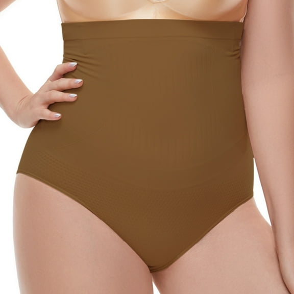 Vloges Women's Plus Seamless, Comfortable, Breathable & Supportive Shapewear Panties, Brown 1-Pack
