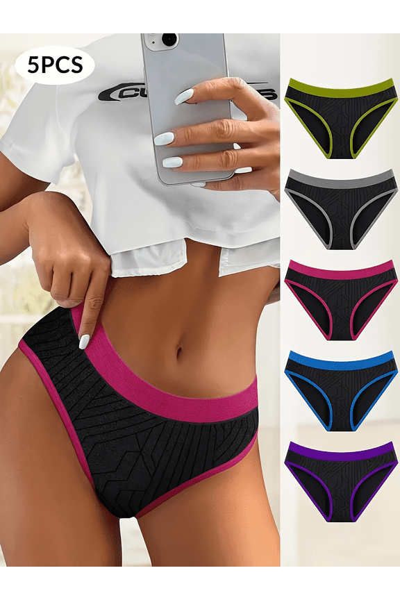 Plus Size Women's Seamless Underwear No Show Stretch Bikini Panties Silky Invisible Hipster 5 Pack, S-2X