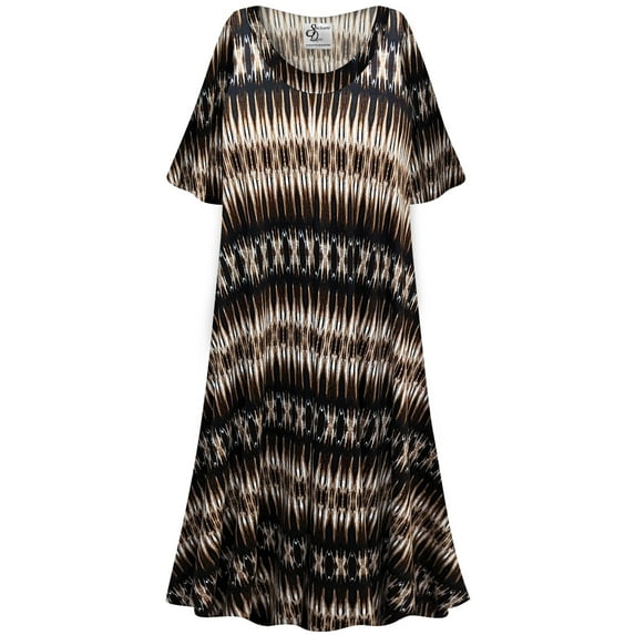 Plus Size Women’s Short Sleeve Sleepwear with Long Pants Soft Loungewear Geo Sand Dune Print Pajama Set Tall Medium