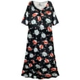 thumbnail image 1 of Plus Size Women’s Short Sleeve Sleepwear with Long Pants Soft Loungewear Night Bloom Print Pajama Set Extra Tall Small, 1 of 4