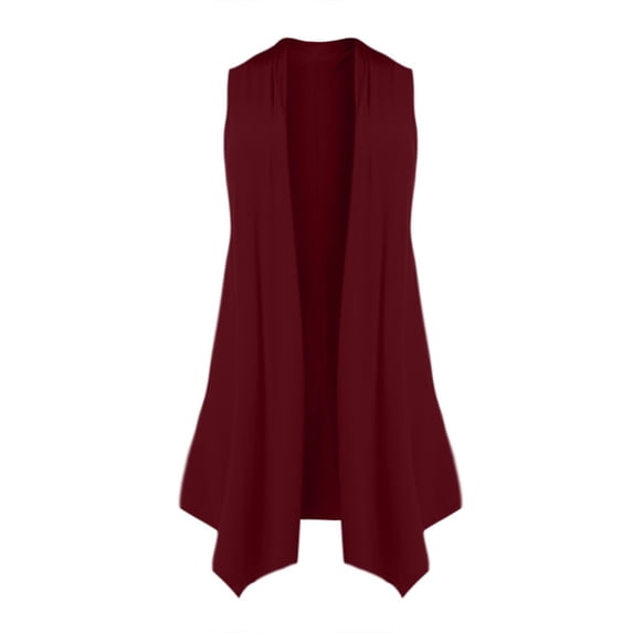 Plus Size Women's Sleeveless Draped Cardigan Vest Asymmetric Hem Blouse Tops Open Front Lightweight Summer Fashion
