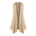 thumbnail image 1 of Plus Size Women's Sleeveless Draped Cardigan Vest Asymmetric Hem Blouse Tops Open Front Lightweight Summer Fashion, 1 of 7