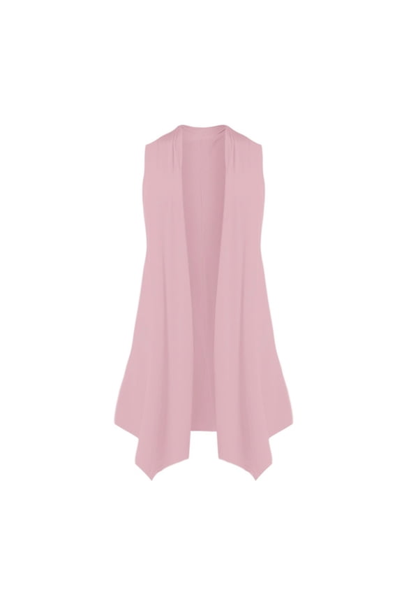 Plus Size Women's Sleeveless Draped Cardigan Vest Asymmetric Hem Blouse Tops Open Front Lightweight Summer Fashion