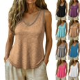 thumbnail image 1 of Plus Size Women's Sleeveless Hollow Out V Neck Blouse Solid Color Soft Fashion Top Comfy Fit Casual Weekend Outfits | CSEONE,Hot Pink 2XL, 1 of 8