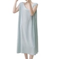 thumbnail image 1 of Plus Size Women's Sleeveless Nightgown Casual Loose Round Neck Long Sleepwear Soft Comfy Nightdress ,Green,One Size, 1 of 5