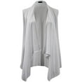 thumbnail image 1 of Plus Size Women's Sleeveless Open Front Cardigan Knit Vest Top Sweater White 1X (16.033), 1 of 3