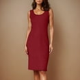 thumbnail image 1 of Plus Size Women's Sleeveless V-Neck Loose Fit Casual Summer Dress, 1 of 8
