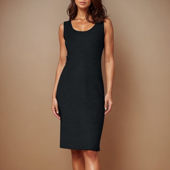 Plus Size Women's Sleeveless V-Neck Loose Fit Casual Summer Dress