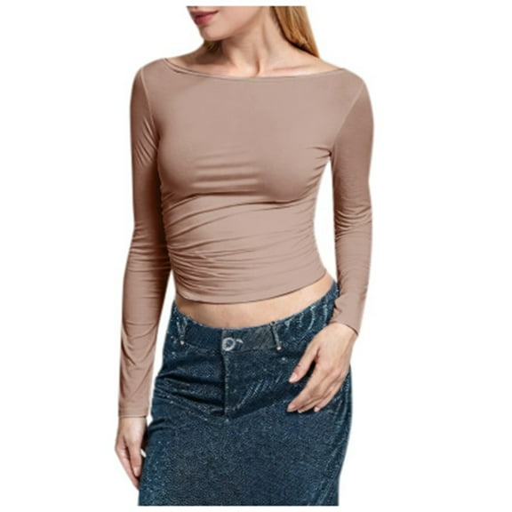 Plus Size Women's Slim Fit One Shoulder Long Sleeve T-Shirt Autumn Winter Versatile Fashion Top Comfortable Stretchy Casual Wear