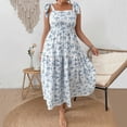 thumbnail image 1 of Plus Size Women's Spaghetti Strap Midi Dress with Waist Fit and Extra Large Flow Print Vacation Dress, 1 of 6