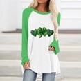 thumbnail image 1 of Plus Size Women's St. Patrick's Day Themed Printed Pullover Raglan Sleeve Round Neck Shirt, 1 of 5
