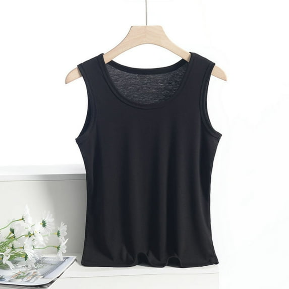 Plus Size Women's Summer Solid Color Round Neck Sleeveless Comfortable Loose Fit Cotton Tank Top