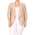 thumbnail image 1 of Plus Size Women's Trendy Style Open Front Solid Cardigan, 1 of 4
