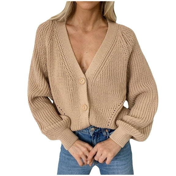 Plus Size Women's V Neck Button Cardigan Knitted Sweater Jacket Soft Comfortable Lightweight Stylish Casual Long Sleeve Top