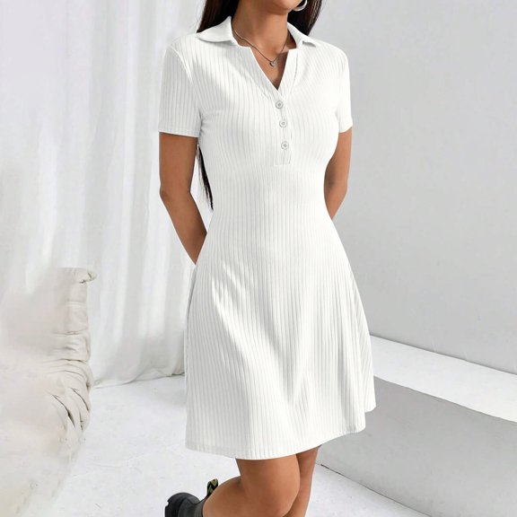 Plus Size Women's V Neck Dress With Lapel Button Down Casual Party Vacation Flowy Long Sleeve Tunic Dress For Spring Fall Long Dinner Dresses for Women Evening Party Elegant Dresses for Evening Party