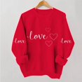 thumbnail image 1 of Plus Size Women's Valentine's Day Heart Graphic Print Long Sleeve Round Neck Casual Sweatshirt, 1 of 6