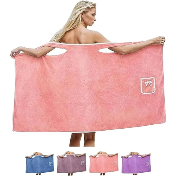 wearable towels for women, Hands-Free Plus Size Wrap with Adjustable Straps, Ultra-Soft Post Shower Bath Robe Alternative for Comfort & Warmth