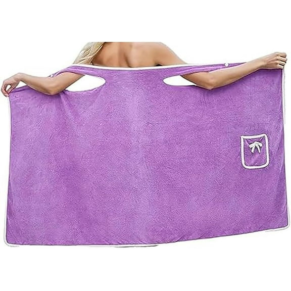 Plus Size Women's Wearable Shower Skirt, Plus Size Bath Skirt & Shower Cap Set, 2-Button Design Adjustable Closure