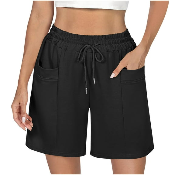 Plus Size Women's Wide Leg Shorts Lightweight High Waisted Adjustable Tie Knot Loose Summer Baggy Short Pants