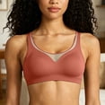 thumbnail image 1 of Plus Size Women's Wireless Tank Top Bra, Mesh Panel & Wide Adjustable Straps, Seamless Breathable Support for All-Day Comfort Red XXXL, 1 of 9