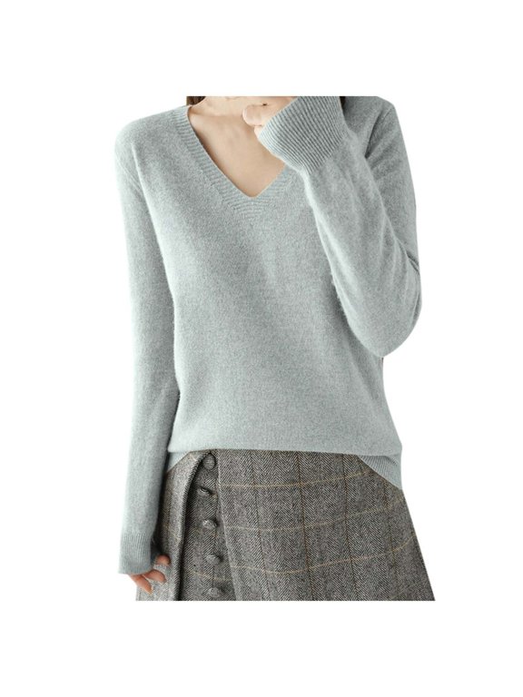 Plus Size Women's Wool Knitted Sweater Long Sleeve Solid Color Pullover Top Comfortable Warm Casual Elegant Tunic Loose Dressy Casual Basic Clothes