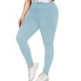 thumbnail image 1 of Plus Size Women's Yoga Pants - High Waist Hip Lifting Workout Leggings (XL-5XL, 18 Colors) | Yubnlvae (Light blue | 3XL), 1 of 6