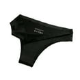 thumbnail image 1 of Plus Size Women's Yoga Seamless Underwear Soft Stretch Low Waisted Bikini Panties Thong Briefs Everyday Wear Ice Silk Underwear Women Black 3XL, 1 of 1