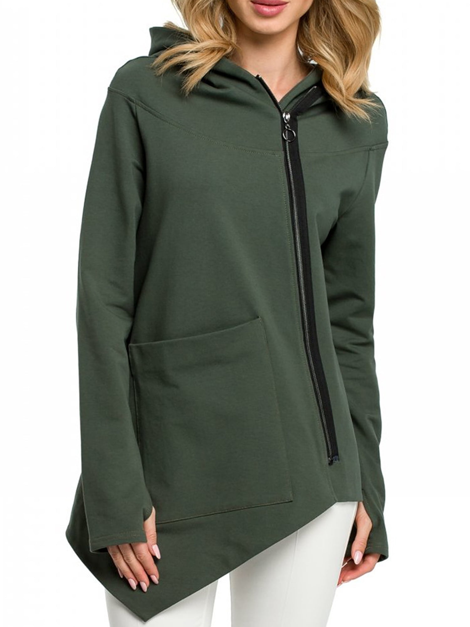 Irregular Thin Long Sleeve Diagonal Zipper Jacket Irregular Thin Long Sleeve Diagonal Zipper Jacket