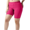 thumbnail image 1 of Plus Size Womens Biker Shorts Elastic Waist Casual Yoga Workout Gym Shorts Lightweight Comfy Soft Solid Color Sport Shorts, 1 of 6