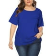 thumbnail image 1 of Plus Size Womens Blouses,Ladies Women Casual Short Sleeve Tshirts Summer Tops, 1 of 6